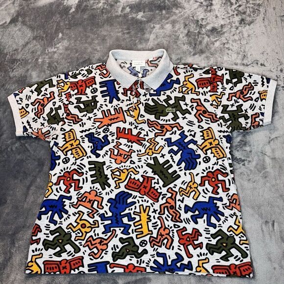 NWOT Lacoste x KEITH HARING XL Mens Allover Figures Special Edition Polo Shirt - Picture 3 of 14